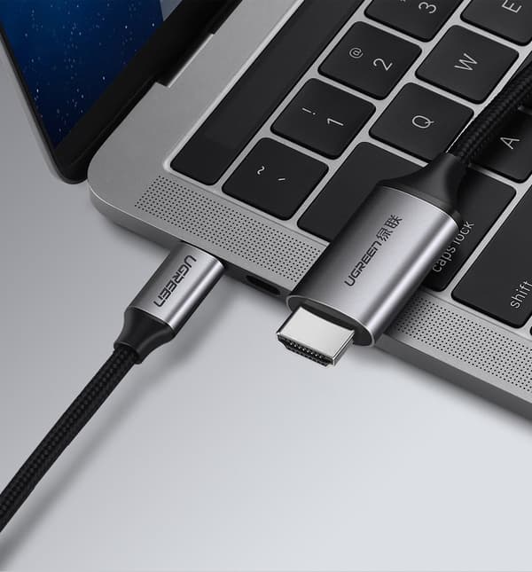 Ugreen HDMI-kabel - USB Type C 4K 60 Hz 1,5 m sort-grå (MM142 50570)