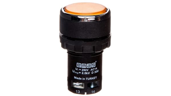 Kontrolknap monoblok, indendørs, ustabil, 1NO, gul T0-MB100DS