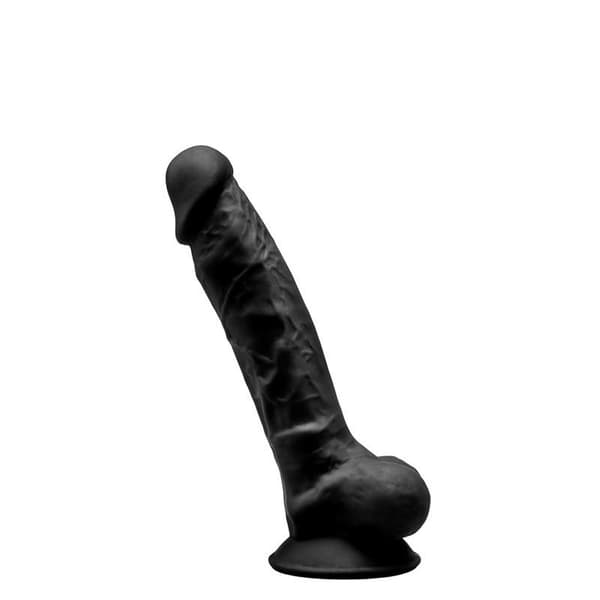 Store sorte silikatdildoer med sugekop 17,7 cm
