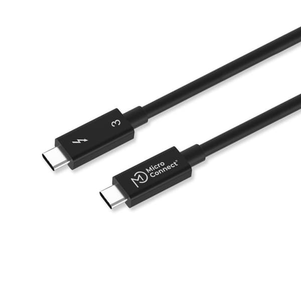 MicroConnect Premium Thunderbolt 3-kabel, 1m, 20 Gbit/s, 240W USB typ C hane/hane Upp till 20 Gbit/s dataöverföringshastigheter, stöder PCI Express Gen 3 och