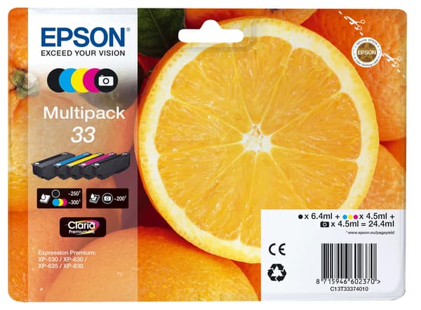 Epson 33 Multipack - 5 pakker - sort,
