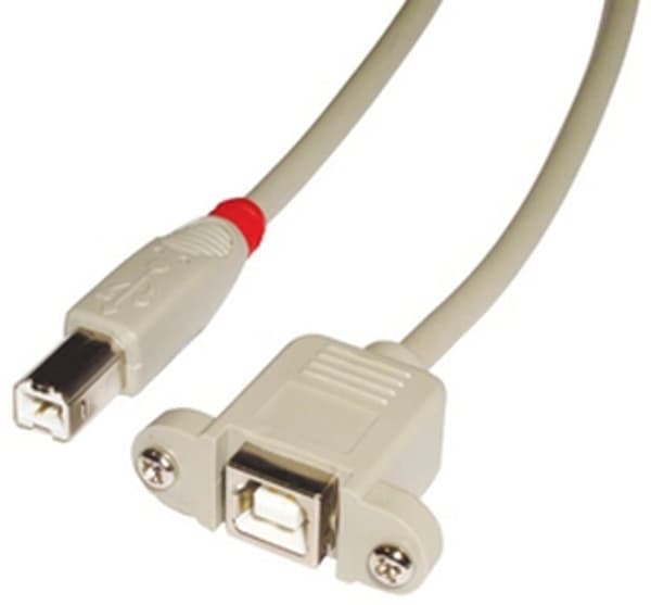 Kabel USB Lindy USB-B - USB-B 1 m Hvid (31801)