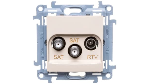 Kontakt-Simon 10 Kaksoisantennipistorasia SAT-SAT-RTV kerma
