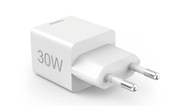 Hama netværksoplader mini 30W PD/QC 1x USB-C, 1x USB-A hvid