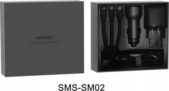 Vega Oplader SÆT BIL AC OPLADER SOMOSTEL + KABEL 3I1 >