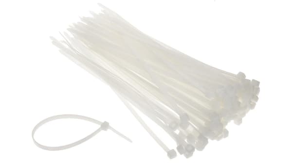Kabelbindere 4,2mm/200mm hvid 100 stk