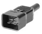 MicroConnect IEC-virtasovitin C20-pistoke C20-liitäntä, suora, musta 16A 250V