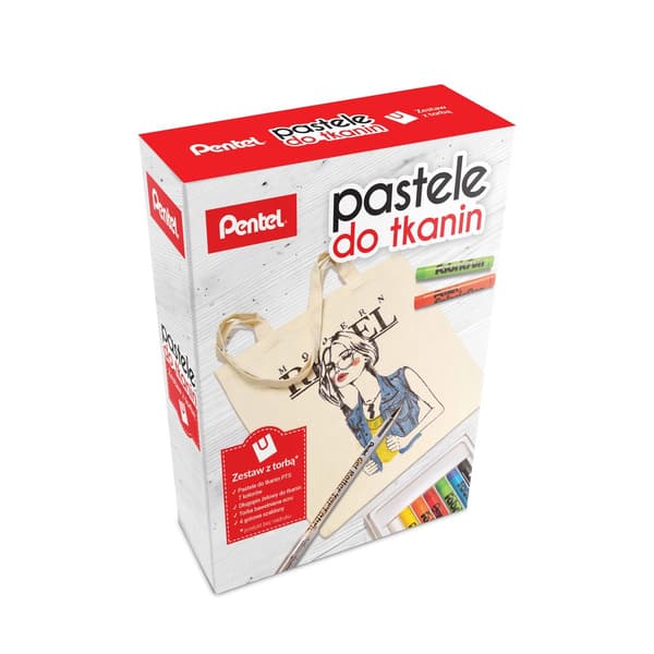 Färgkritor för textilier 7 färger PENTEL