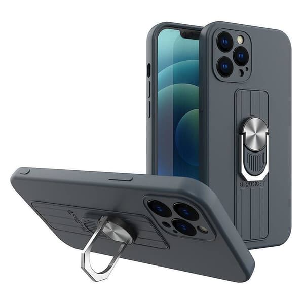 Ring Case Silikonecover med Fingergreb og Stander til Samsung Galaxy A73 blå