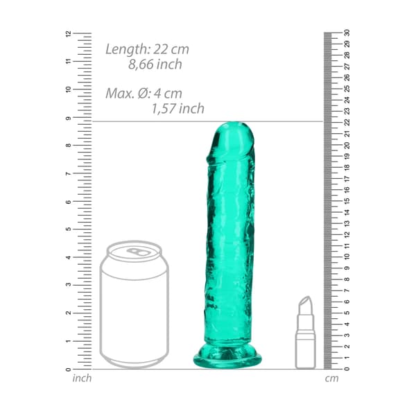 Lige realistisk vibrator med sugekop - 8\"/20