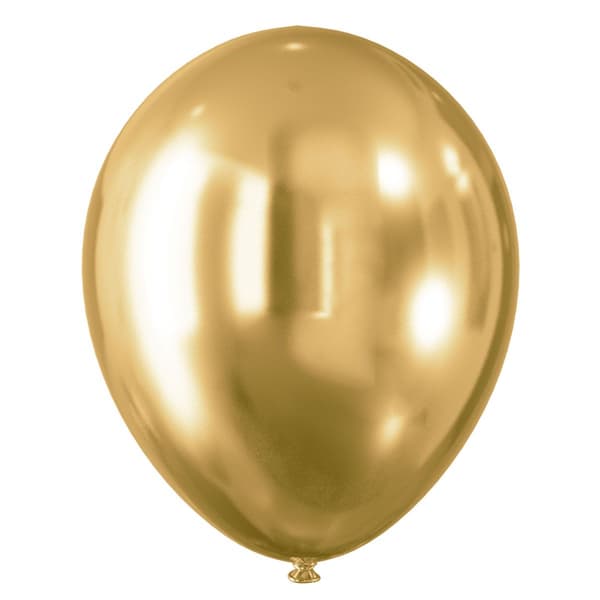BALLON Celebrate Chrome Guld, 5 Stykker, 30 cm