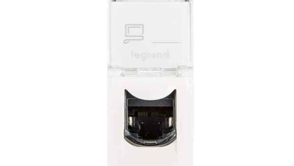 Legrand MOSAIC PC-stik enkelt RJ45 kat.6 FTP hvid (076562)