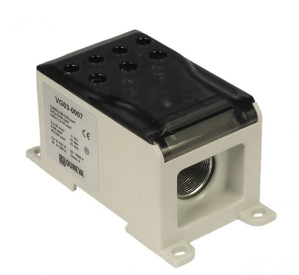 Simet Fordelingsblok CU 1-potential 380A grå - 89800002