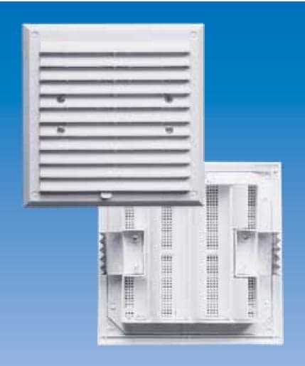 VENTILATIONSGALLER MED KANAL OCH NÄT 175*175MM VIT