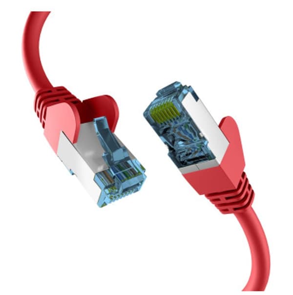 EFB RJ45 PATCHKABEL MED CAT7 RÅKABEL RØD 25m