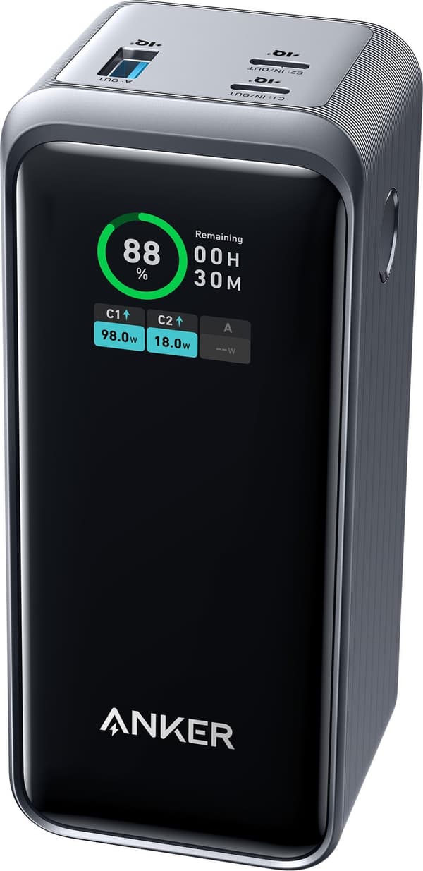 Anker Prime 20 000 mAh -varavirtalähde, 200 W, musta