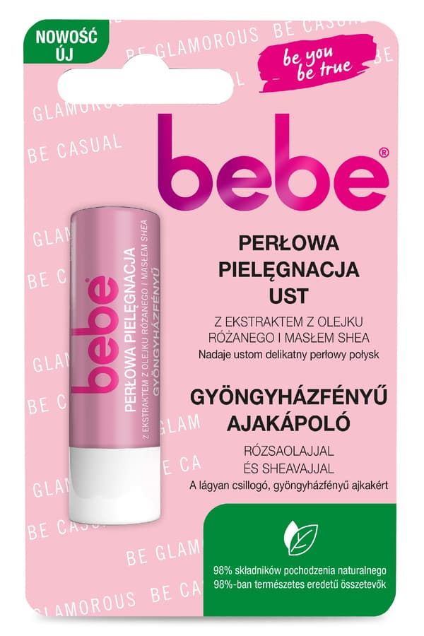 BEBE Skyddande Läppstift Perl Läppvård med Rosoljeextrakt och Sheasmör 4.9g