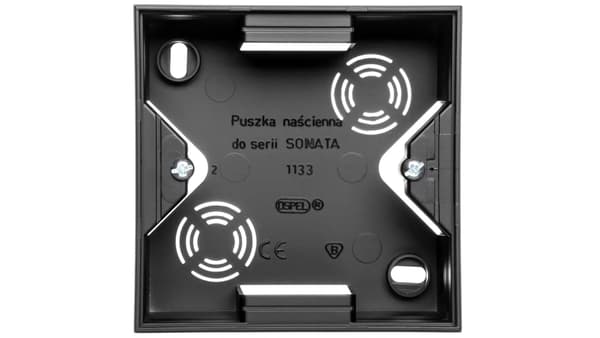 Ospel SONATA Påbygningsboks enkelt sort metallic (PNP-1R/33)