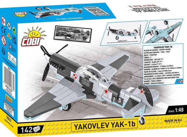 COBI 5863 Historisk Samling WWII Yakovlev Yak-1B 142 Byggeklodser