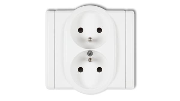 Midget Double Socket Flexi with/u white (FGP-2z)