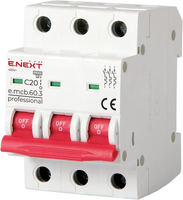 BEND SWITCH MCB.PRO60 3P C20A 6KA