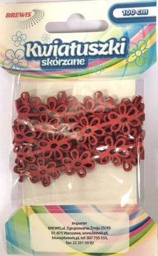 Kedja läderblommor 1m röd