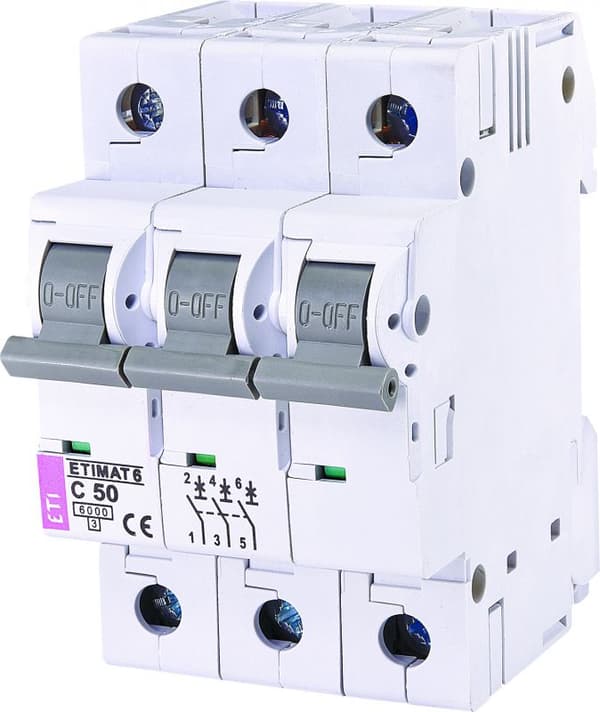 Afbryder 3P C 50A 6kA AC ETIMAT 6 002145521