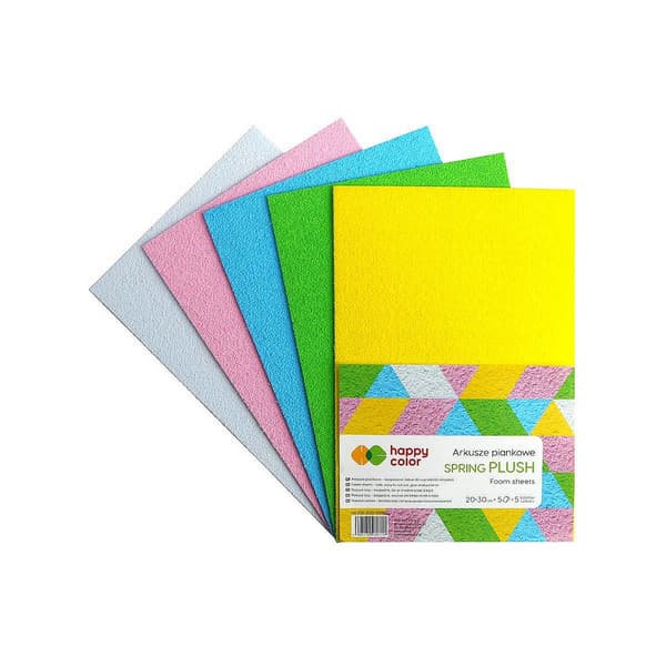 Vaahtomuovilevyt A4 5 väriä Spring Plush HAPPY COLOR