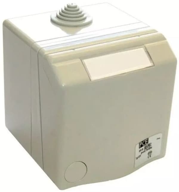 Pinta-asennettava pistorasia 16A 2P+Z 230V harmaa IP44 DESIGN 863108v