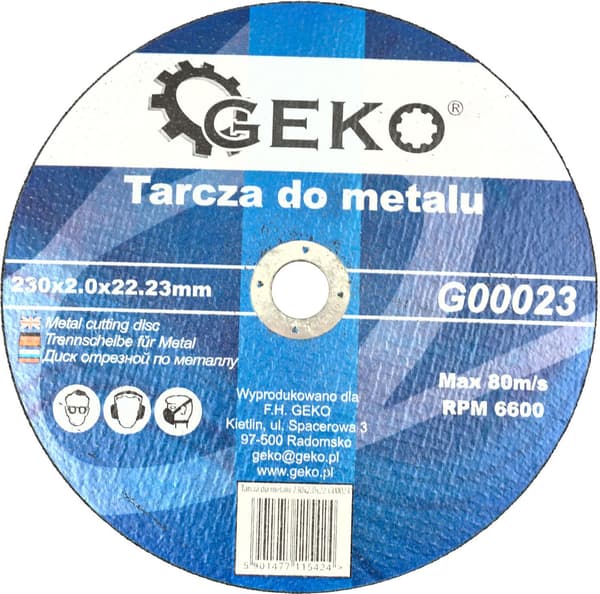 Skiva för metall 230x2,0 GEKO (25/50/100)