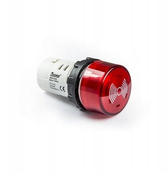 Buzzer, monoblok, 230V AC, 85db, belyst, IP65, rød T0-MBZS220SE