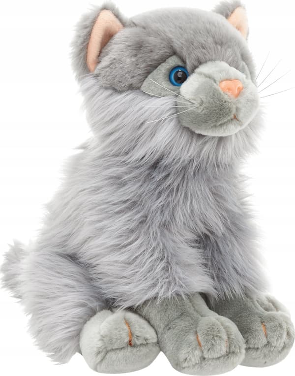 PLUSH kissa, 37 cm, istuva, harmaa