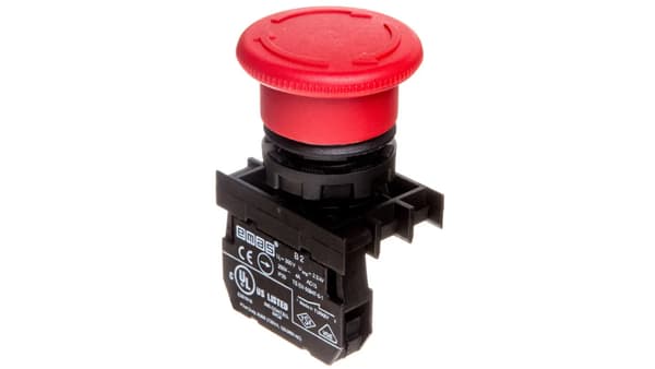 Säkerhetsknapp, 1NC, 40 mm svamp, röd T0-B200E