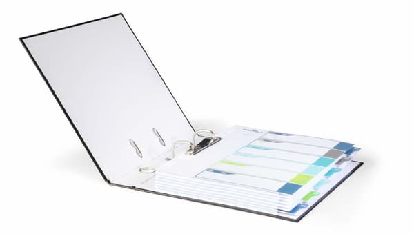 Kraftig register A4 + 6 stk. 1-6 farvepladser + gennemsigtig form