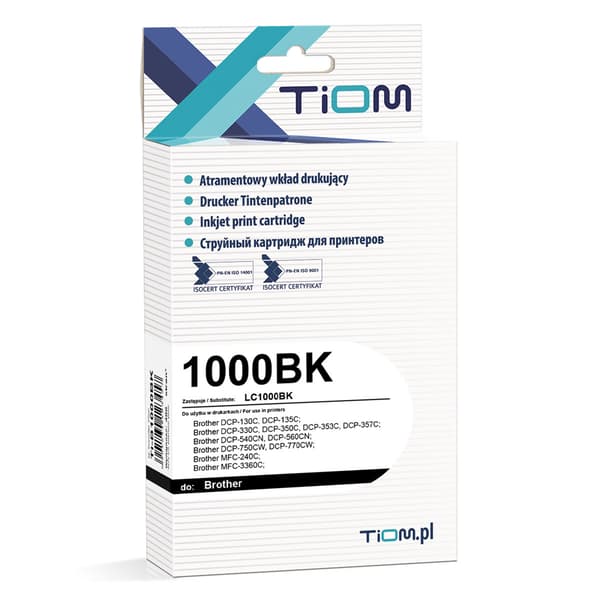 Tiom blækpatron Tiom til Brother LC1000BK | DCP130C/MFC240C | sort