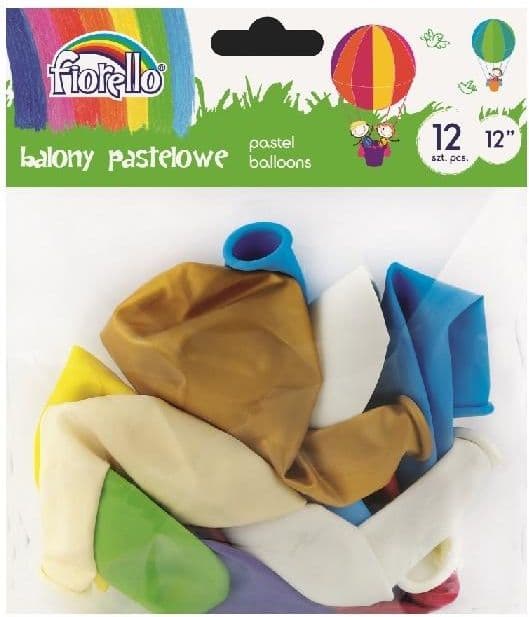 Balloner Pastel 12\" mix 12 stk. FIORELLO