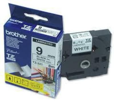 Brother P-Touch -teippi, musta valkoisella, 9 mm