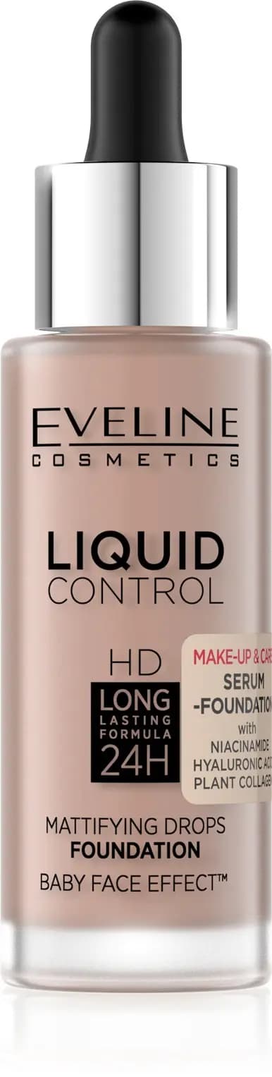 Eveline Liquid Control HD Face Subclade med pipette nr. 025 Light Rose 32ml