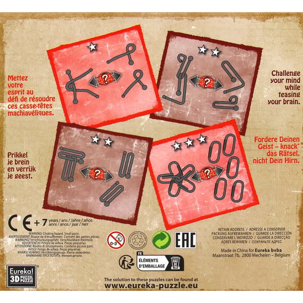 Metallilamput 4 kpl Puzzle mania punainen G3