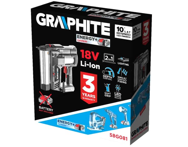 Graphite BATTERIHÆFTEHAMMER ENERGY+ 18V LI-ION UDEN BATTERI 58G081 GRAPHITE