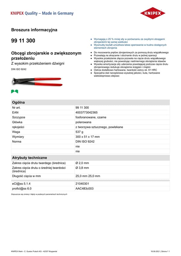 Knipex armeringsbindetang 300mm (99 11 300)