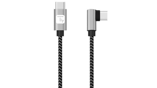 TECHLY USB 2.0 Type-C USB-C vinklet kabel 2m 3A til hurtig opladning