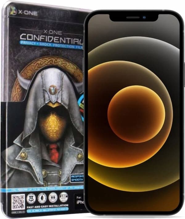 X-ONE Full Cover Extra Strong Privacy härdat glas - för iPhone 16 Pro Max (full glue) svart