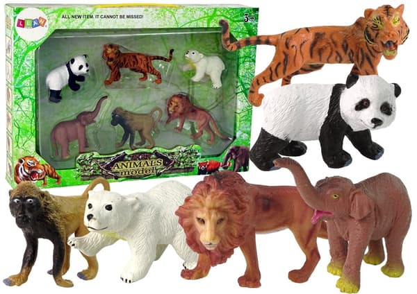 Set med 6 vilda djurfigurer