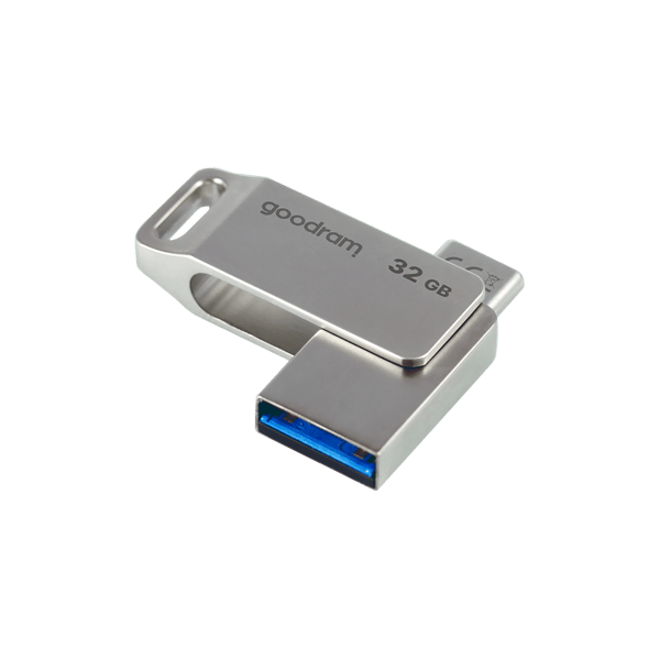Flashdrev 32 GB USB 3.2 Gen 1 USB / USB C OTG ODA3 Goodram – Sølv