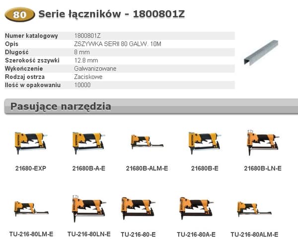Bostitch niitit 80 8mm 10m (1800801Z)