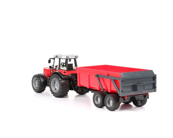 Massey Ferguson 7480 (punainen/musta, kippikärryllä)
