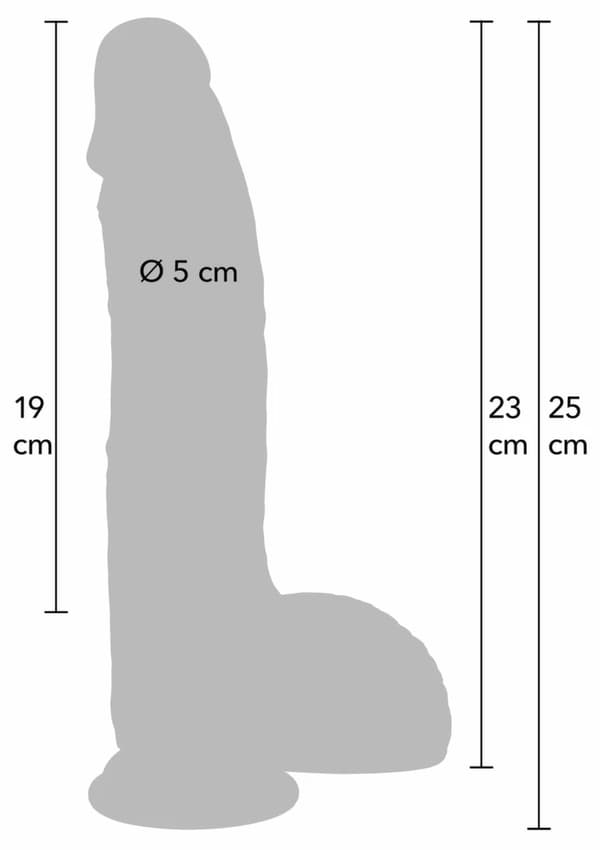 Realistisk Dildo Flytande Silikon 23 cm