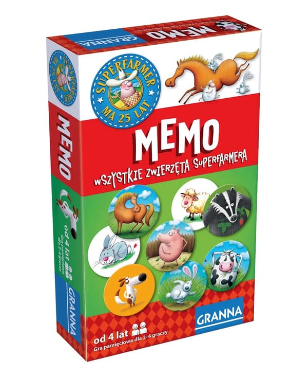 Memo Alle Superbondens dyr spil GRANNA