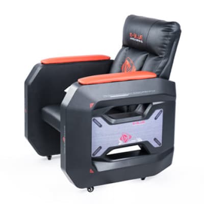 Gamingsofa E-blue Auroza EEC338, sort-rød